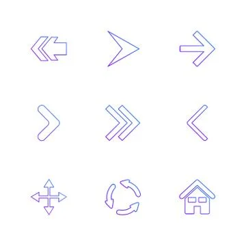 Arrows , directions , pointer , arrow , eps icons set vector Stock Illustration
