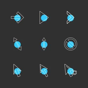 Arrows , directions , pointer , arrow , eps icons set vector Stock Illustration