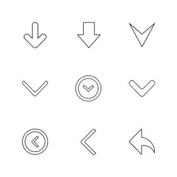 Arrows , directions , pointer , arrow , user interface , pointer , eps icons  Stock Illustration