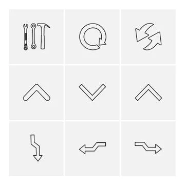 Arrows , directions , pointer , arrow , user interface , pointer , eps icons  Illustrazione stock