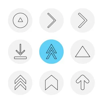 Arrows , directions , pointer , arrow , user interface , pointer , eps icons  Illustrazione stock