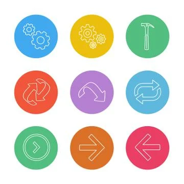 Arrows , directions , pointer , arrow , user interface , pointer , eps icons  Stock Illustration