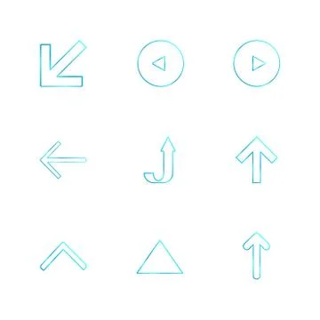 Arrows , directions , pointer , arrow , user interface , pointer , eps icons  Stock Illustration