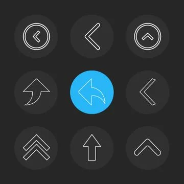 Arrows , directions , pointer , arrow , user interface , pointer , eps icons  Illustrazione stock
