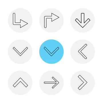 Arrows , directions , pointer , arrow , user interface , pointer , eps icons  Stock Illustration