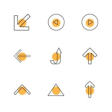 Arrows , directions , pointer , arrow , user interface , pointer , eps icons  Illustrazione stock