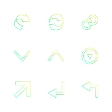 Arrows , directions , pointer , arrow , user interface , pointer , eps icons  Stock Illustration