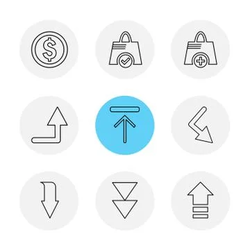 Arrows , directions , pointer , arrow , user interface , arrow , eps icons se Stockillustratie