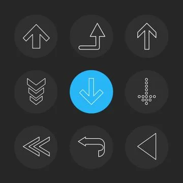 Arrows , directions , pointer , arrow , user interface , pointer , eps icons  Illustrazione stock