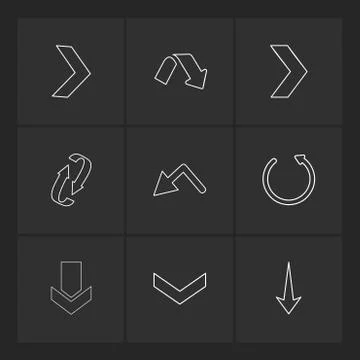 Arrows , directions , pointer , arrow , user interface , arrow , eps icons se Illustrazione stock