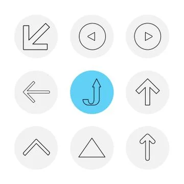 Arrows , directions , pointer , arrow , user interface , pointer , eps icons  Stock Illustration