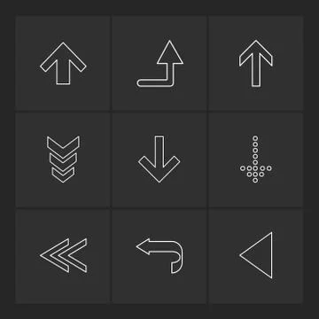 Arrows , directions , pointer , arrow , user interface , pointer , eps icons  Stock Illustration