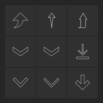 Arrows , directions , pointer , arrow , user interface , pointer , eps icons  Illustrazione stock