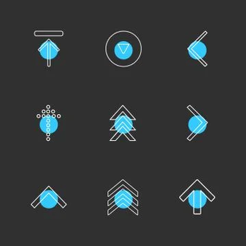 Arrows , directions , pointer , arrow , user interface , pointer , eps icons  Stock Illustration