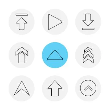 Arrows , directions , pointer , arrow , user interface , pointer , eps icons  Stock Illustration