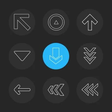 Arrows , directions , pointer , arrow , user interface , pointer , eps icons  Illustrazione stock