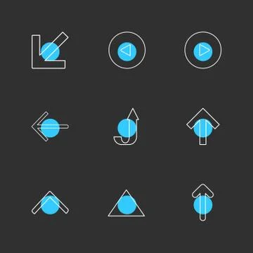 Arrows , directions , pointer , arrow , user interface , pointer , eps icons  Illustrazione stock