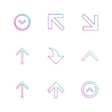 Arrows , directions , pointer , arrow , user interface , pointer , eps icons  Stock Illustration