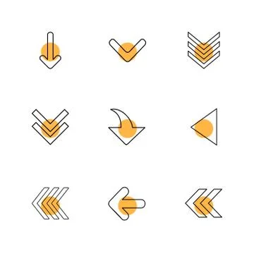Arrows , directions , pointer , arrow , user interface , pointer , eps icons  Stock Illustration