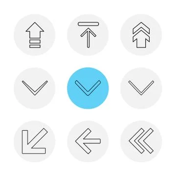 Arrows , directions , pointer , arrow , user interface , pointer , eps icons  Illustrazione stock