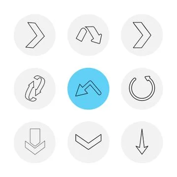 Arrows , directions , pointer , arrow , user interface , arrow , eps icons se Stockillustratie