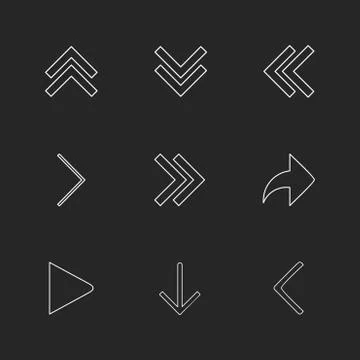 Arrows , directions , pointer , arrow , user interface , pointer , eps icons  Stock Illustration