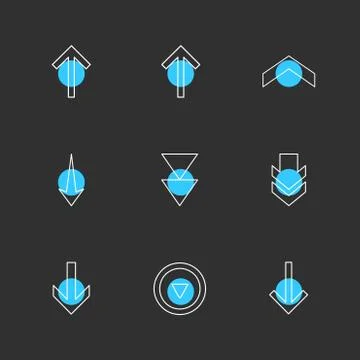 Arrows , directions , pointer , arrow , user interface , pointer , eps icons  Illustrazione stock