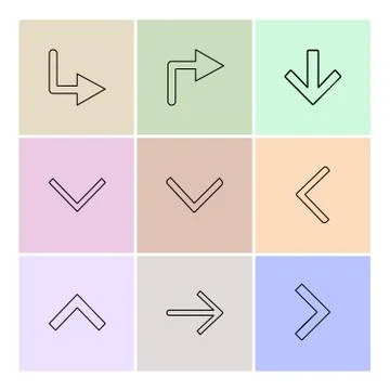 Arrows , directions , pointer , arrow , user interface , pointer , eps icons  Stock Illustration