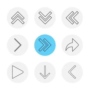 Arrows , directions , pointer , arrow , user interface , pointer , eps icons  Stock Illustration