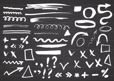 Arrows, dividers and borders, elements hand drawn set vector illustration on  Stock Illustration