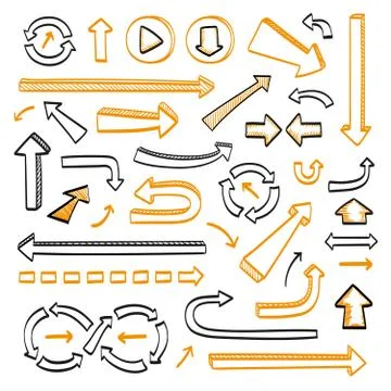 Arrows doodle set. Stock Illustration