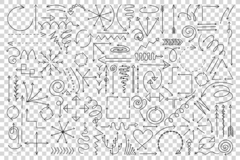 Arrows doodle set Stock Illustration