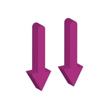 Arrows down 3d style icon Stock Illustration