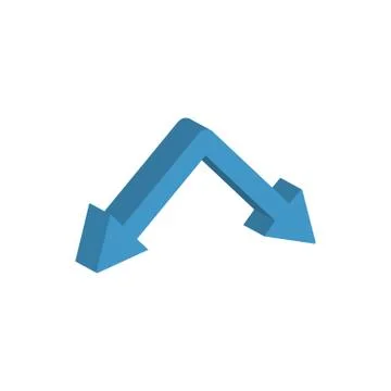 Arrows down 3d style icon Stock Illustration