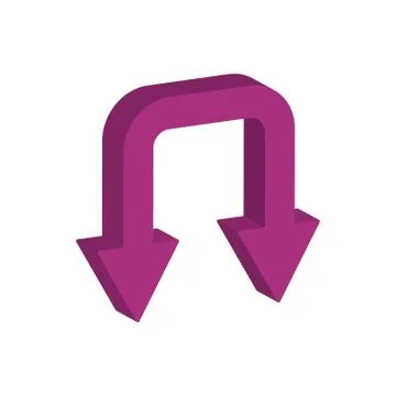 Arrows down 3d style icon Stock Illustration