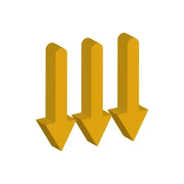 Arrows down 3d style icon Stock Illustration