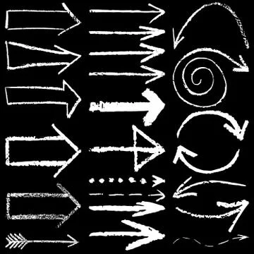 Arrows  drawn in chalk Illustrazione stock