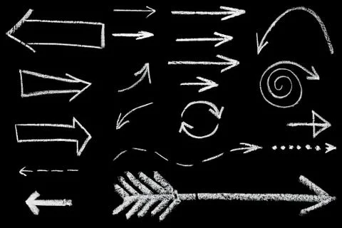 Arrows drawn in chalk Stock Photos