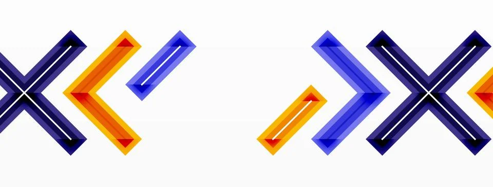 Arrows in electric blue form a pattern on a white rectangle background イラスト素材