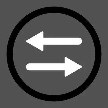 Arrows Exchange flat black and white colors rounded vector icon Stock Illustration