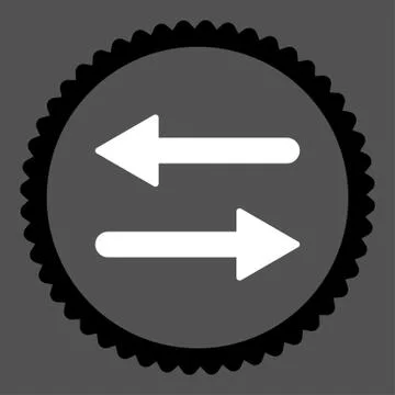 Arrows Exchange flat black and white colors round stamp icon Illustrazione stock