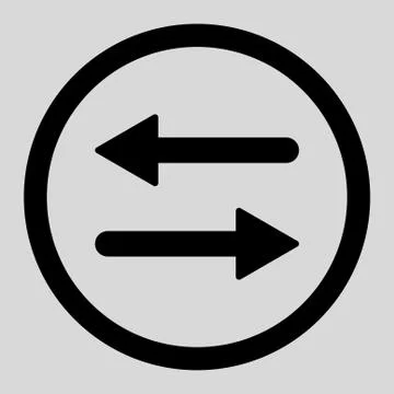 Arrows Exchange flat black color rounded vector icon Stock Illustration