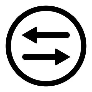 Arrows Exchange flat black color rounded vector icon Illustrazione stock