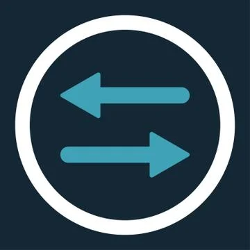 Arrows Exchange flat blue and white colors rounded raster icon Stock Illustration