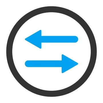 Arrows Exchange flat blue and gray colors rounded vector icon Illustrazione stock
