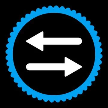 Arrows Exchange flat blue and white colors round stamp icon イラスト素材