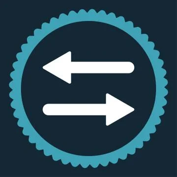 Arrows Exchange flat blue and white colors round stamp icon Illustrazione stock