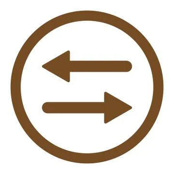 Arrows Exchange flat brown color rounded vector icon 스톡 일러스트