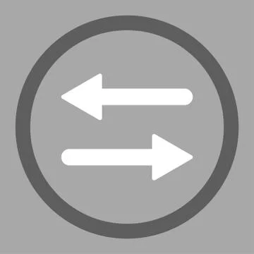 Arrows Exchange flat dark gray and white colors rounded vector icon Illustrazione stock