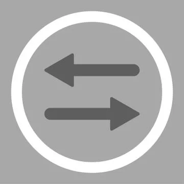 Arrows Exchange flat dark gray and white colors rounded vector icon Stock Illustration